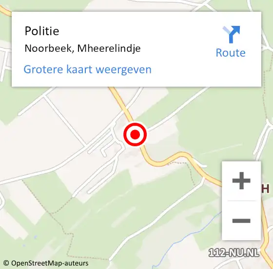 Locatie op kaart van de 112 melding: Politie Noorbeek, Mheerelindje op 20 juni 2019 15:26