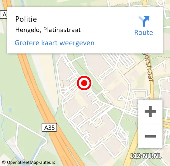 Locatie op kaart van de 112 melding: Politie Hengelo Ov, Goudstraat op 20 juni 2019 16:15