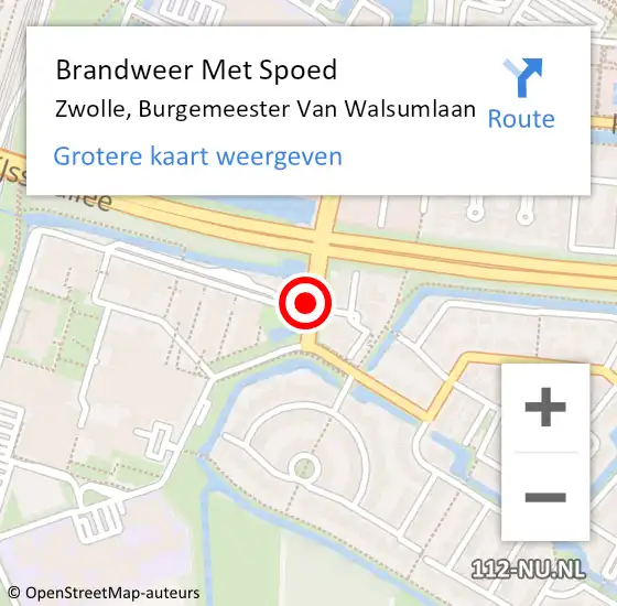 Locatie op kaart van de 112 melding: Brandweer Met Spoed Naar Zwolle, Burgemeester Van Walsumlaan op 20 juni 2019 17:40