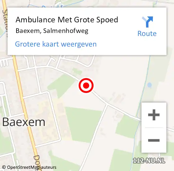 Locatie op kaart van de 112 melding: Ambulance Met Grote Spoed Naar Baexem, Salmenhofweg op 20 juni 2019 18:39