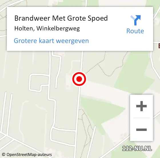 Locatie op kaart van de 112 melding: Brandweer Met Grote Spoed Naar Holten, Winkelbergweg op 20 juni 2019 18:53