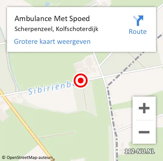 Locatie op kaart van de 112 melding: Ambulance Met Spoed Naar Scherpenzeel, Kolfschoterdijk op 20 juni 2019 19:06