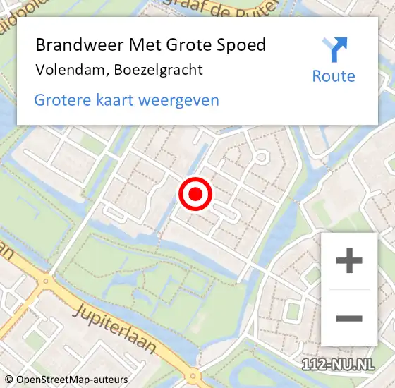 Locatie op kaart van de 112 melding: Brandweer Met Grote Spoed Naar Volendam, Boezelgracht op 20 juni 2019 19:21