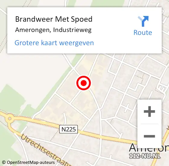 Locatie op kaart van de 112 melding: Brandweer Met Spoed Naar Amerongen, Industrieweg op 20 juni 2019 20:34