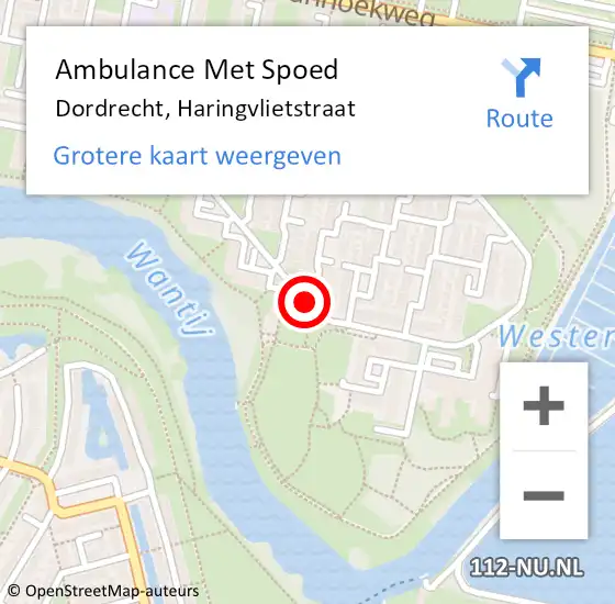 Locatie op kaart van de 112 melding: Ambulance Met Spoed Naar Dordrecht, Haringvlietstraat op 20 juni 2019 20:53
