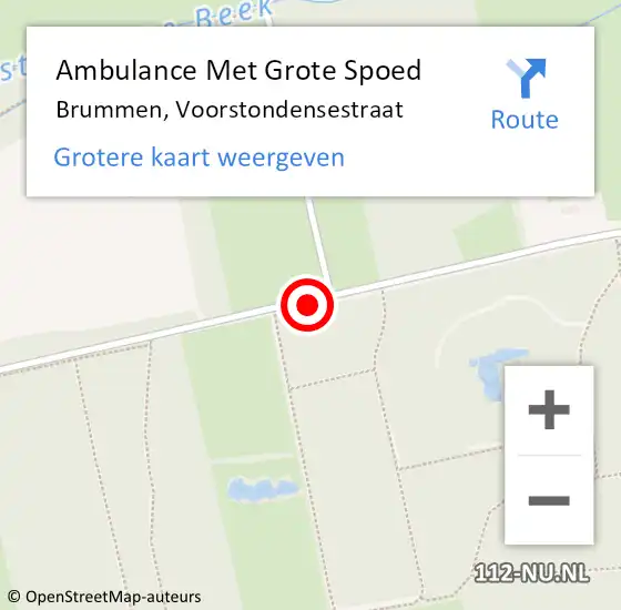 Locatie op kaart van de 112 melding: Ambulance Met Grote Spoed Naar Brummen, Voorstondensestraat op 20 juni 2019 21:02