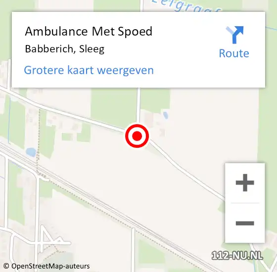 Locatie op kaart van de 112 melding: Ambulance Met Spoed Naar Babberich, Sleeg op 20 juni 2019 23:10