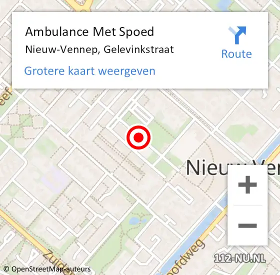 Locatie op kaart van de 112 melding: Ambulance Met Spoed Naar Nieuw-Vennep, Gelevinkstraat op 21 juni 2019 01:27