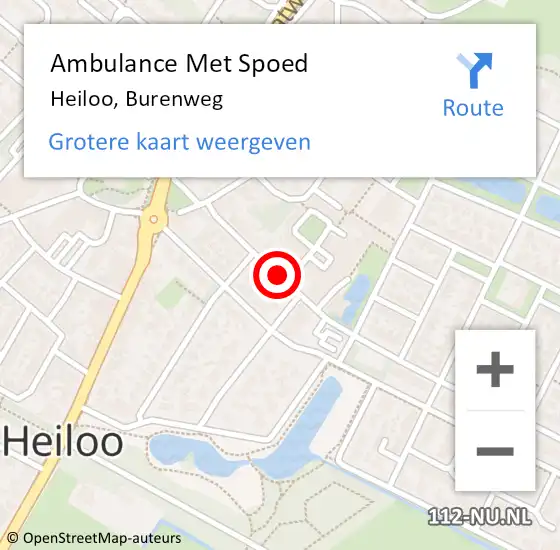 Locatie op kaart van de 112 melding: Ambulance Met Spoed Naar Heiloo, Burenweg op 21 juni 2019 04:54