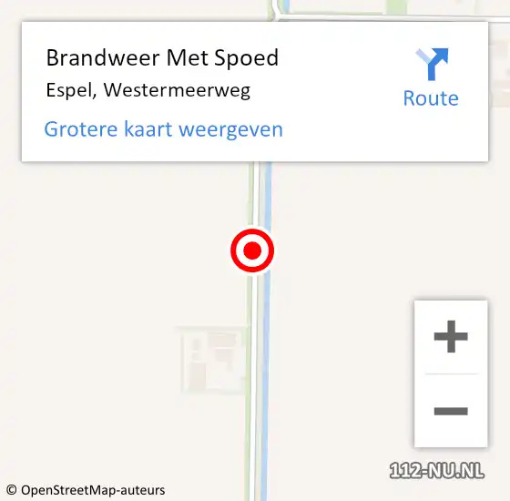 Locatie op kaart van de 112 melding: Brandweer Met Spoed Naar Espel, Westermeerweg op 21 juni 2019 06:00