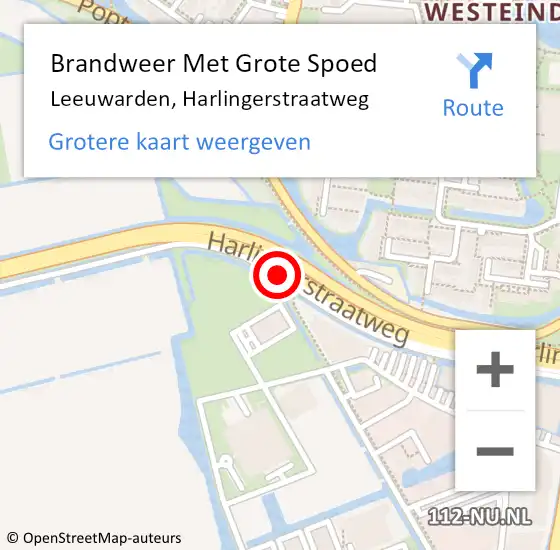 Locatie op kaart van de 112 melding: Brandweer Met Grote Spoed Naar Leeuwarden, Harlingerstraatweg op 21 juni 2019 07:49