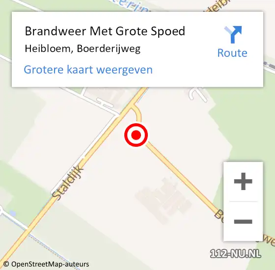 Locatie op kaart van de 112 melding: Brandweer Met Grote Spoed Naar Heibloem, Boerderijweg op 21 juni 2019 07:50