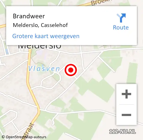 Locatie op kaart van de 112 melding: Brandweer Melderslo, Casselehof op 21 juni 2019 08:49