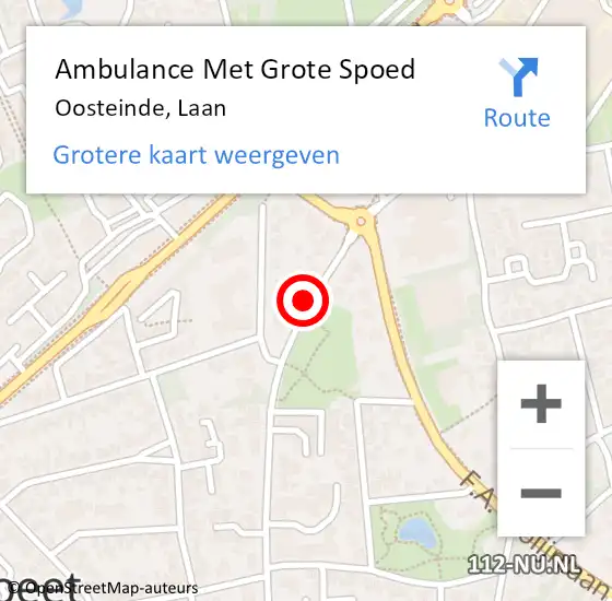 Locatie op kaart van de 112 melding: Ambulance Met Grote Spoed Naar Oosteinde, Laan op 21 juni 2019 09:41
