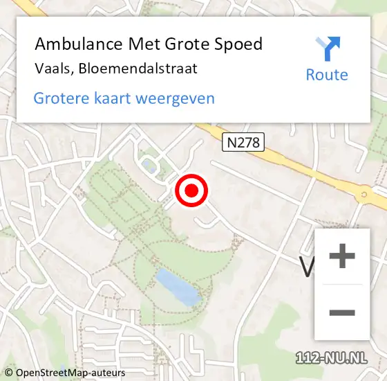 Locatie op kaart van de 112 melding: Ambulance Met Grote Spoed Naar Vaals, Bloemendalstraat op 21 juni 2019 10:08