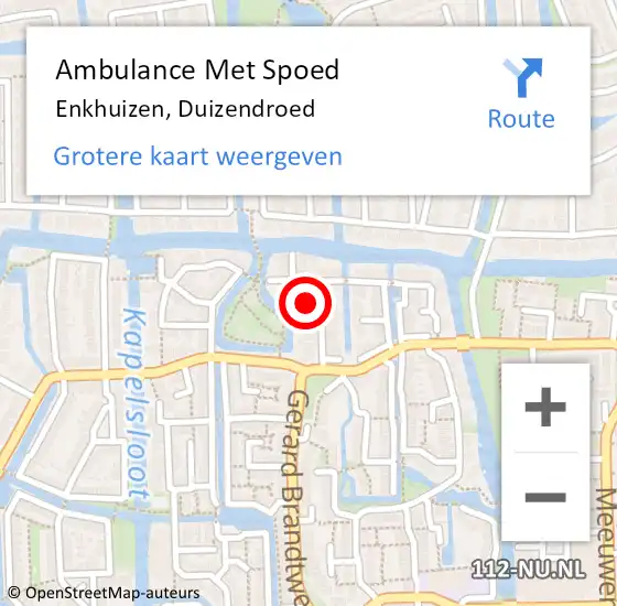 Locatie op kaart van de 112 melding: Ambulance Met Spoed Naar Enkhuizen, Duizendroed op 21 juni 2019 13:34