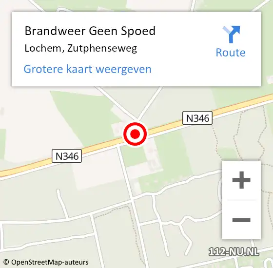 Locatie op kaart van de 112 melding: Brandweer Geen Spoed Naar Lochem, Zutphenseweg op 21 juni 2019 13:52