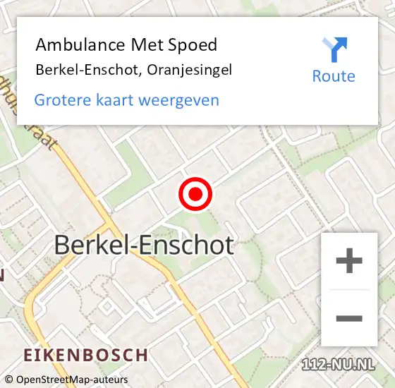 Locatie op kaart van de 112 melding: Ambulance Met Spoed Naar Berkel-Enschot, Oranjesingel op 21 juni 2019 13:58