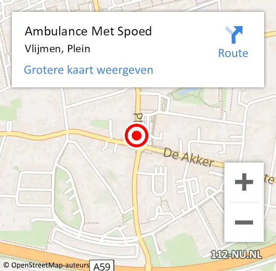 Locatie op kaart van de 112 melding: Ambulance Met Spoed Naar Vlijmen, Plein op 21 juni 2019 15:35
