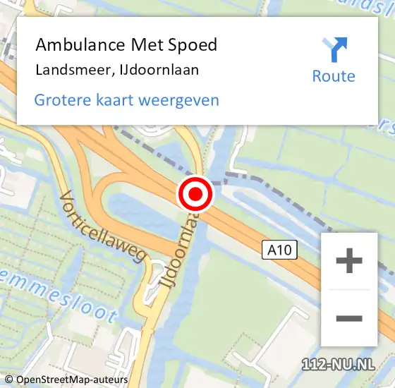 Locatie op kaart van de 112 melding: Ambulance Met Spoed Naar Landsmeer, IJdoornlaan op 21 juni 2019 15:44