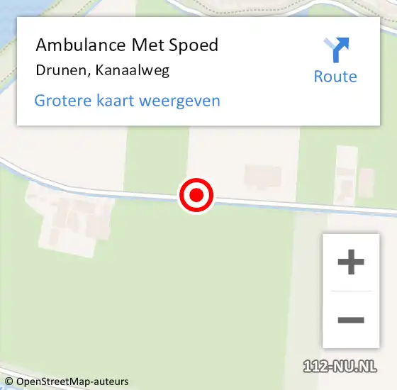 Locatie op kaart van de 112 melding: Ambulance Met Spoed Naar Drunen, Kanaalweg op 21 juni 2019 16:12