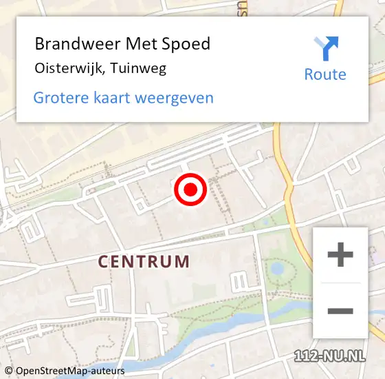 Locatie op kaart van de 112 melding: Brandweer Met Spoed Naar Oisterwijk, Tuinweg op 21 juni 2019 17:57