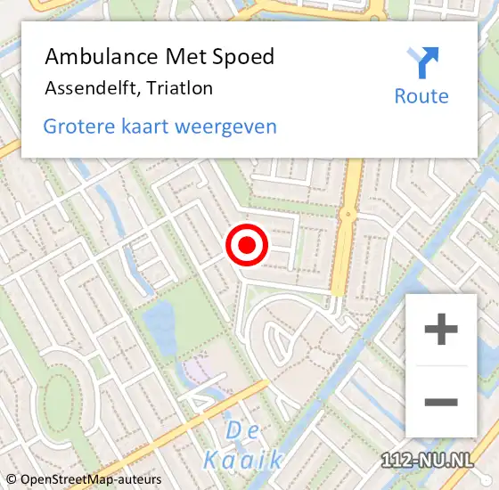 Locatie op kaart van de 112 melding: Ambulance Met Spoed Naar Assendelft, Triatlon op 21 juni 2019 23:35
