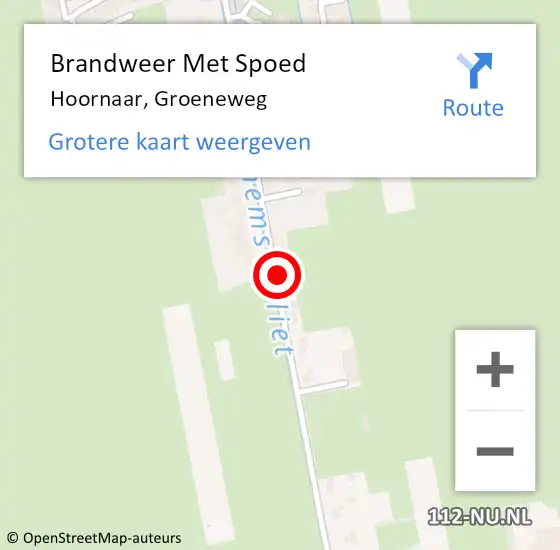 Locatie op kaart van de 112 melding: Brandweer Met Spoed Naar Hoornaar, Groeneweg op 21 juni 2019 23:51