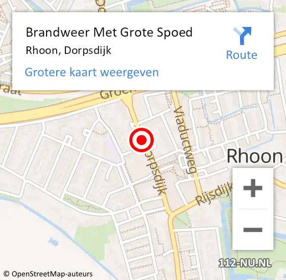 Locatie op kaart van de 112 melding: Brandweer Met Grote Spoed Naar Rhoon, Dorpsdijk op 22 juni 2019 00:17