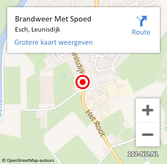 Locatie op kaart van de 112 melding: Brandweer Met Spoed Naar Esch, Leunisdijk op 22 juni 2019 01:12