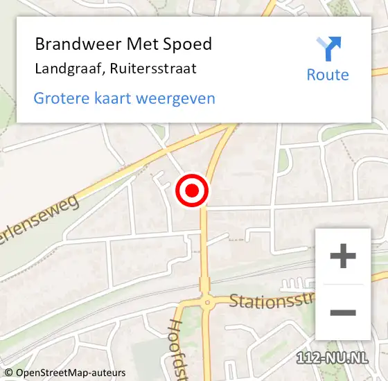 Locatie op kaart van de 112 melding: Brandweer Met Spoed Naar Landgraaf, Ruitersstraat op 22 juni 2019 02:42