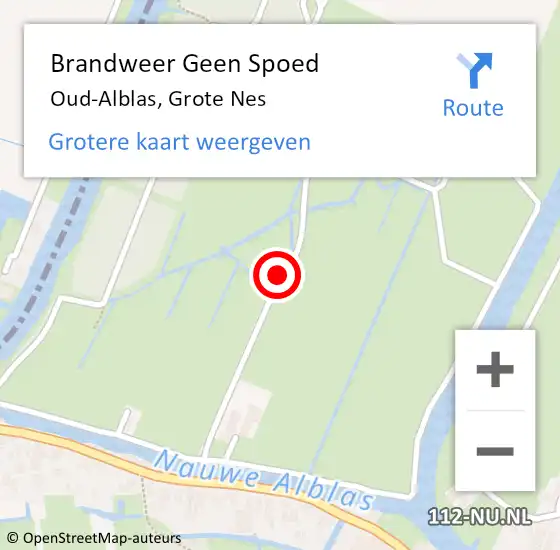 Locatie op kaart van de 112 melding: Brandweer Geen Spoed Naar Oud-Alblas, Grote Nes op 22 juni 2019 06:07