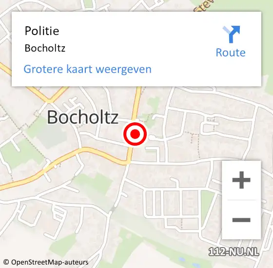 Locatie op kaart van de 112 melding: Politie Bocholtz op 22 juni 2019 07:21