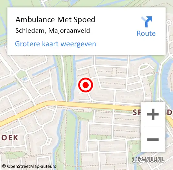 Locatie op kaart van de 112 melding: Ambulance Met Spoed Naar Schiedam, Majoraanveld op 22 juni 2019 08:36