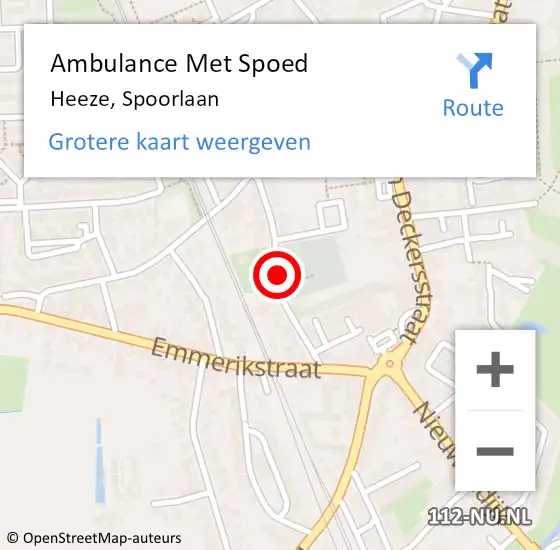 Locatie op kaart van de 112 melding: Ambulance Met Spoed Naar Heeze, Spoorlaan op 22 juni 2019 09:21