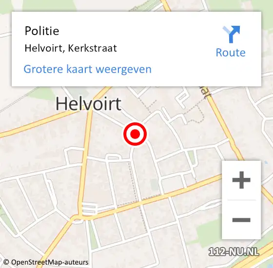 Locatie op kaart van de 112 melding: Politie Helvoirt, Kerkstraat op 22 juni 2019 09:36