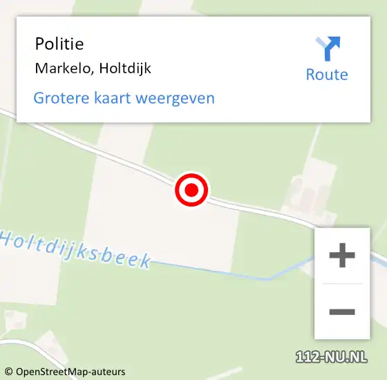 Locatie op kaart van de 112 melding: Politie Markelo, Holtdijk op 22 juni 2019 10:11