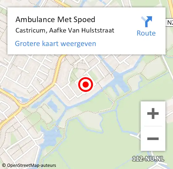 Locatie op kaart van de 112 melding: Ambulance Met Spoed Naar Castricum, Aafke Van Hulststraat op 22 juni 2019 10:44