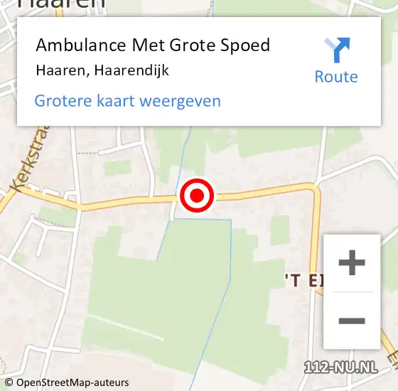Locatie op kaart van de 112 melding: Ambulance Met Grote Spoed Naar Haaren, Haarendijk op 22 juni 2019 12:29