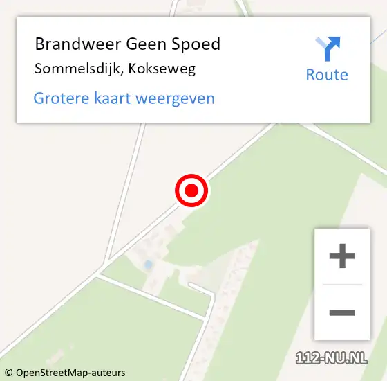 Locatie op kaart van de 112 melding: Brandweer Geen Spoed Naar Sommelsdijk, Kokseweg op 22 juni 2019 13:50