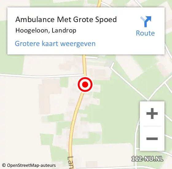 Locatie op kaart van de 112 melding: Ambulance Met Grote Spoed Naar Hoogeloon, Landrop op 22 juni 2019 14:06