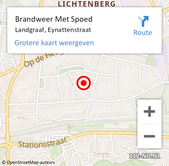 Locatie op kaart van de 112 melding: Brandweer Met Spoed Naar Landgraaf, Eynattenstraat op 22 juni 2019 14:07