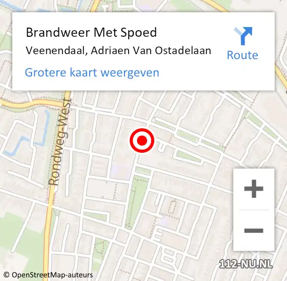 Locatie op kaart van de 112 melding: Brandweer Met Spoed Naar Veenendaal, Adriaen Van Ostadelaan op 22 juni 2019 14:35