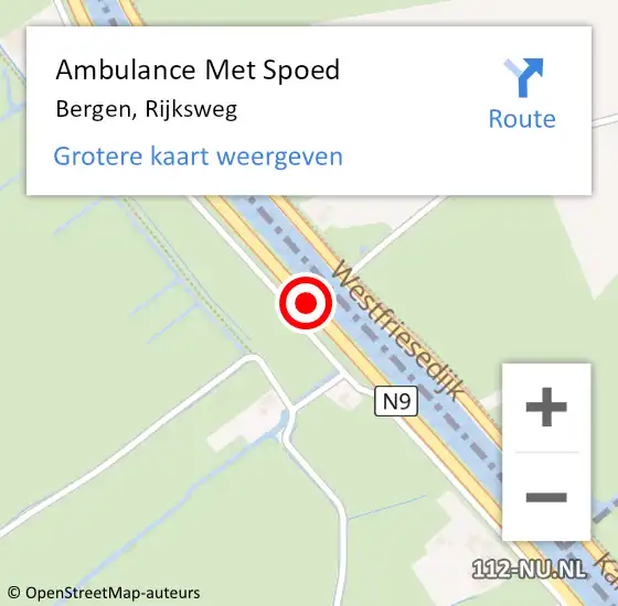 Locatie op kaart van de 112 melding: Ambulance Met Spoed Naar Bergen, Rijksweg op 22 juni 2019 14:37