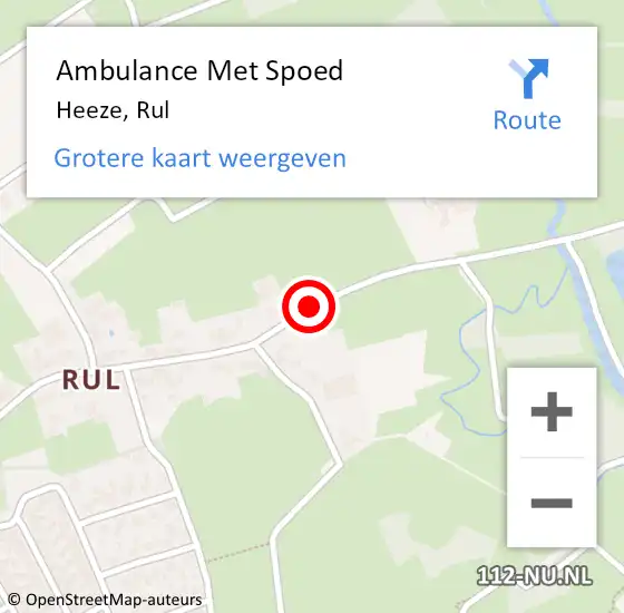 Locatie op kaart van de 112 melding: Ambulance Met Spoed Naar Heeze, Rul op 22 juni 2019 16:26