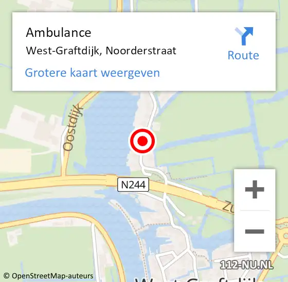 Locatie op kaart van de 112 melding: Ambulance West-Graftdijk, Noorderstraat op 22 juni 2019 17:24