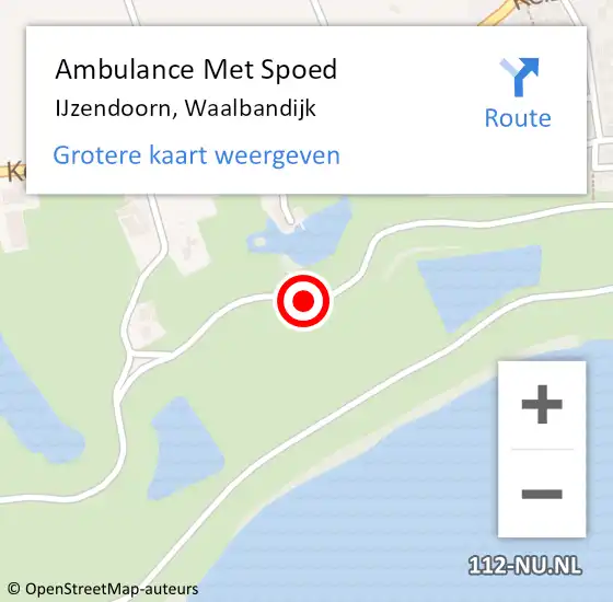 Locatie op kaart van de 112 melding: Ambulance Met Spoed Naar IJzendoorn, Waalbandijk op 22 juni 2019 17:49