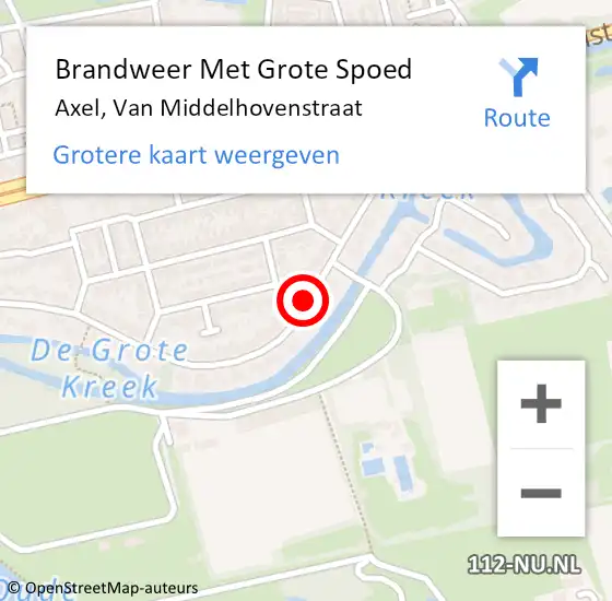 Locatie op kaart van de 112 melding: Brandweer Met Grote Spoed Naar Axel, Van Middelhovenstraat op 22 juni 2019 18:18