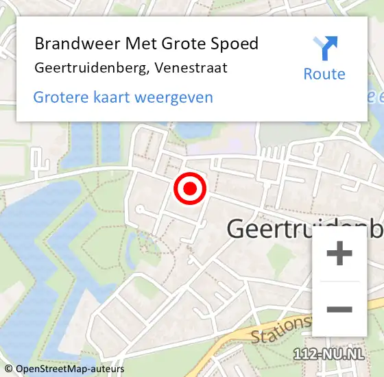 Locatie op kaart van de 112 melding: Brandweer Met Grote Spoed Naar Geertruidenberg, Venestraat op 22 juni 2019 19:19