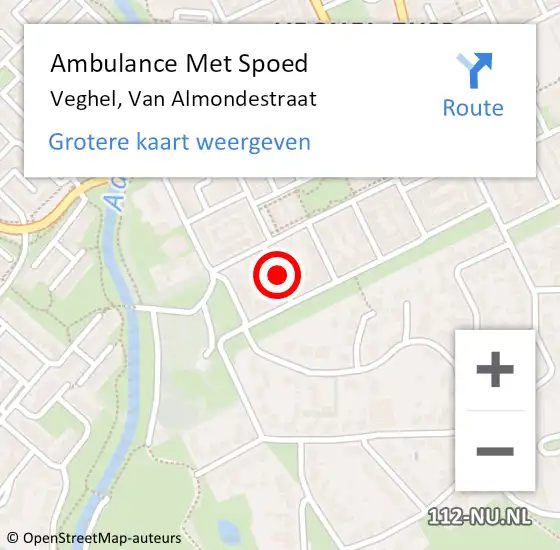 Locatie op kaart van de 112 melding: Ambulance Met Spoed Naar Veghel, Van Almondestraat op 22 juni 2019 19:44